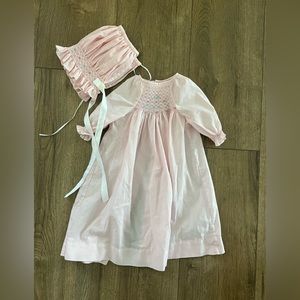 Smocked gown & Bonnet